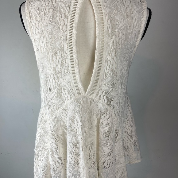 Free People White Peplum Lace Tank EUC Size S - Picture 3 of 8